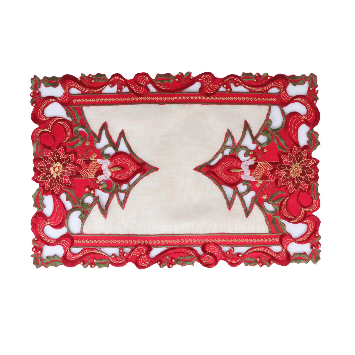 

4Pcs Christmas Tablecloths Rectangular Polyester Party Table Covers 30x45cm Wedding Banquet Holiday Table Decor Practical