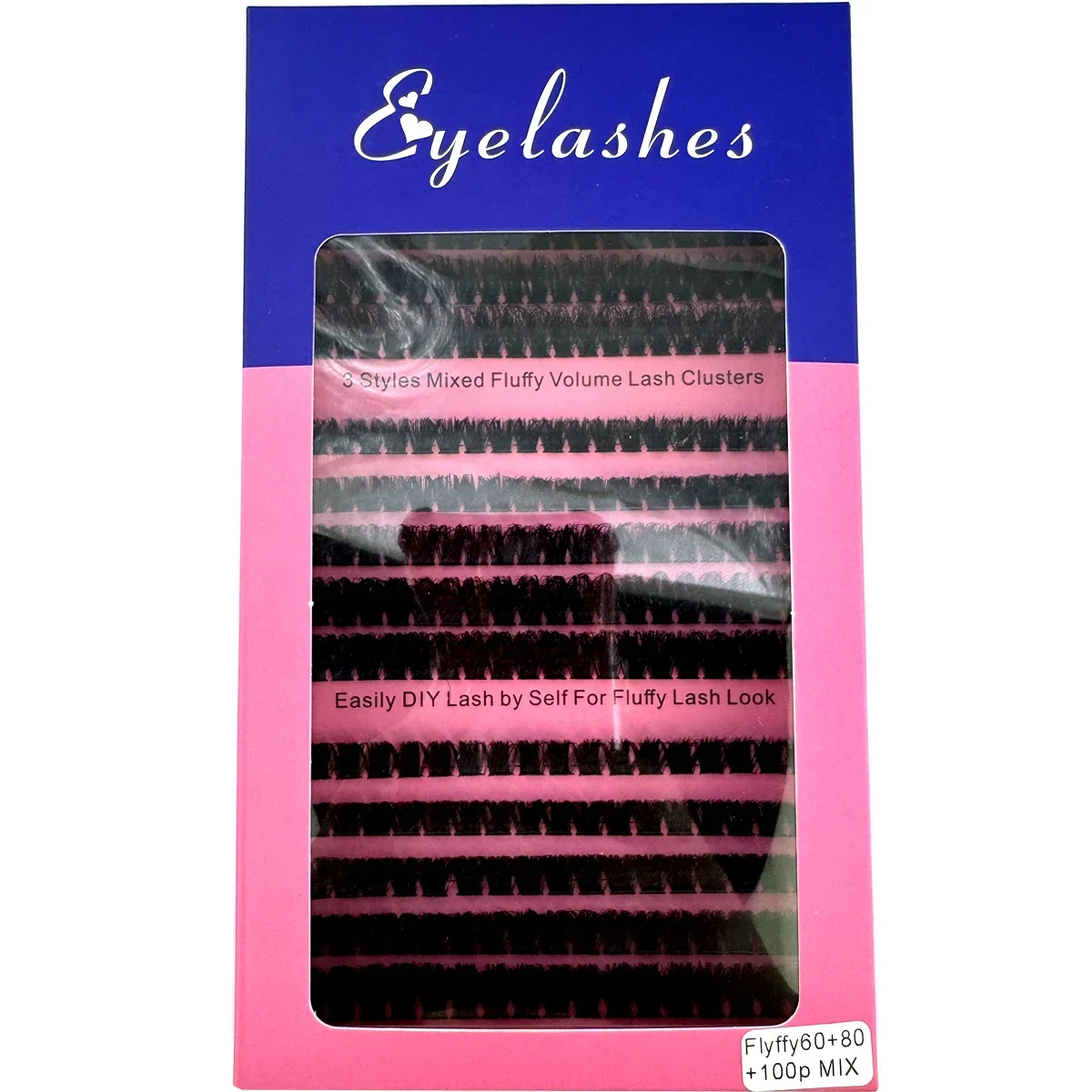 VIP 300FANS 5D Fluffy Thick Eyelash Clusters D/DD Curl Wispy Individual Lashes 60+80+100 Mix Eyelash Extensions False Eyelashes