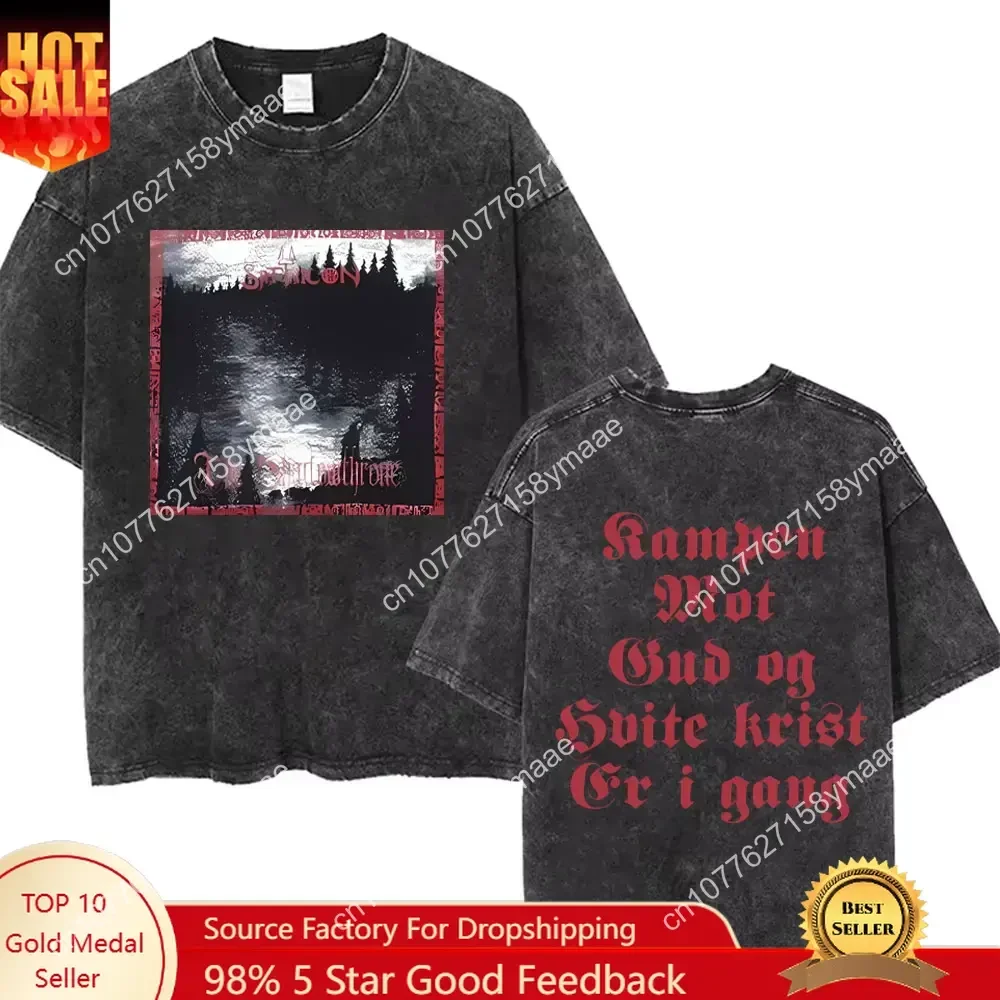 

Washed Vintage Satyricon Shadowthrone Graphic T-shirt Mayhem T Shirt Darkthrone Tshirt Men Women Women Death Black Metal Rock T-