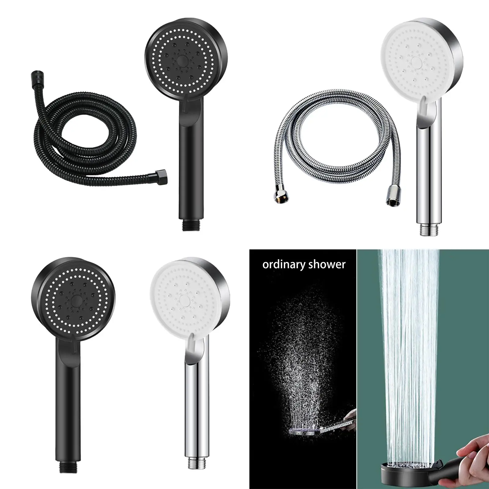 

Ручная насадка для душа высокого давления, 5, настройки распыления, аксессуары, интерфейс G1/2 дюйма, профессиональный универсальный съемный съемный