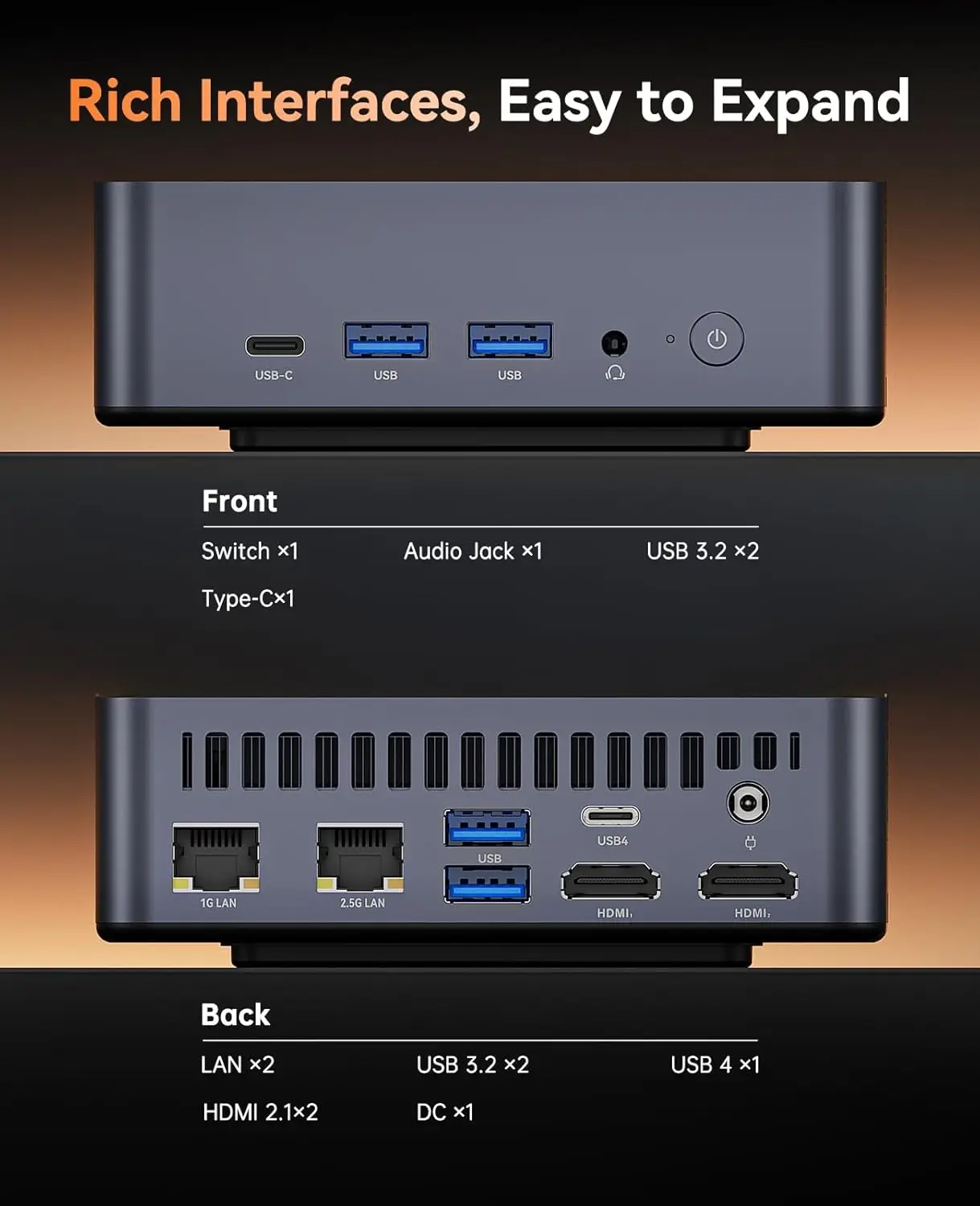 

Мини-игровой ПК Dual LAN, AMD Ryzen 9 6900HX (до 4,9 ГГц), 16 ГБ DDR5 4800 МГц 512 ГБ M.2 NVMe PCIe SSD, мини-настольный компьютер