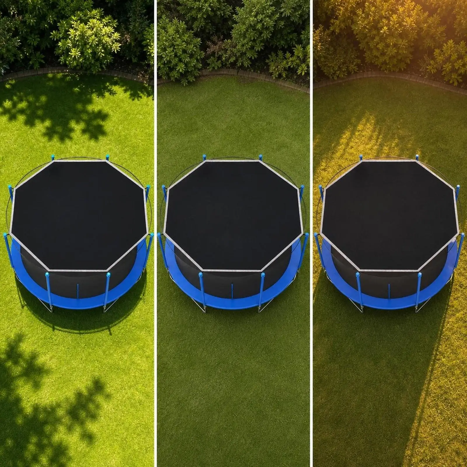 

Outdoor Trampoline Cover Waterproof PE Material Easy Install Protective Canopy for Kids Playground Park Backyard