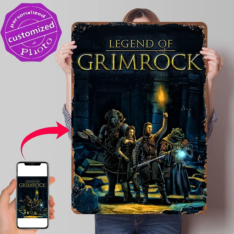 Legend of Grimrock Game Art 3D Texture Printed Poster Custom Vintage Metal Tin Plate Sign for Wall Art Home Decorations Man Cave
