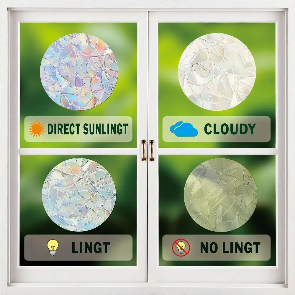 Static Cling Window Clings Removable No Residue Bird Strike Deterrent Decorative Window Circular Shape Glass Decals