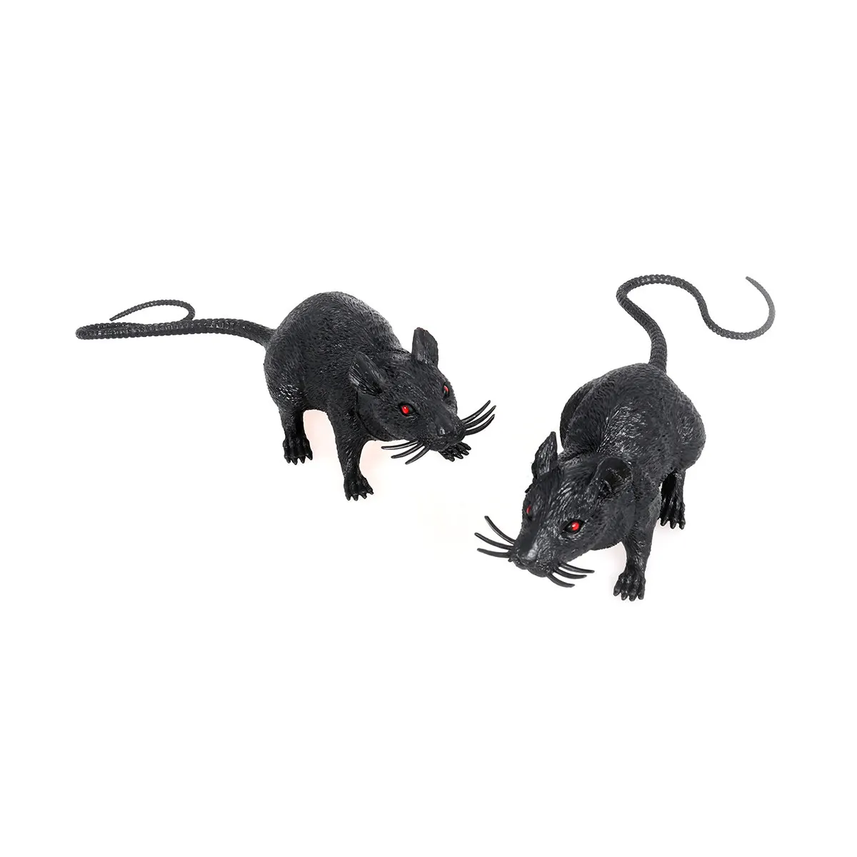 2Pcs Reusable Lifelike Spook Mice Smell Free Halloween Prank Prop Creepy Simulation Mice Costume Party Decor