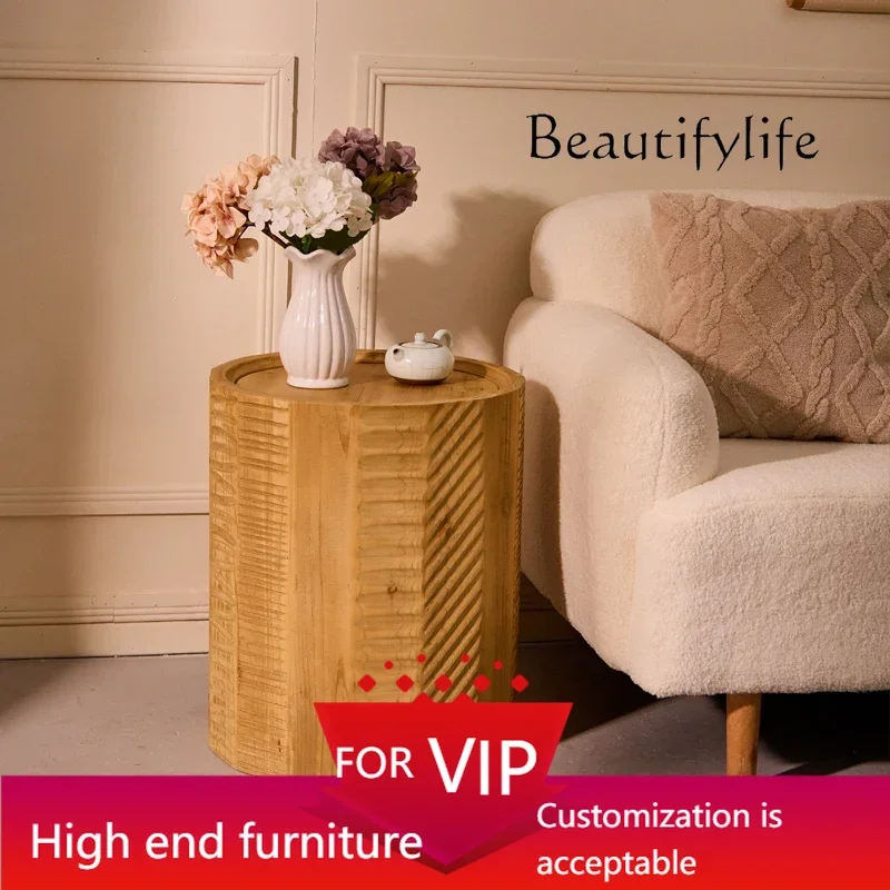 

UP Solid wood edge few storage living room bedroom bedside sofa next to the corner few home retro Nordic