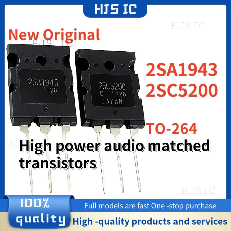 5Pairs/10pcs New Original 2SC5200 2SA1943 C5200 A1943 TO-264 High power audio matched transistors In Stock
