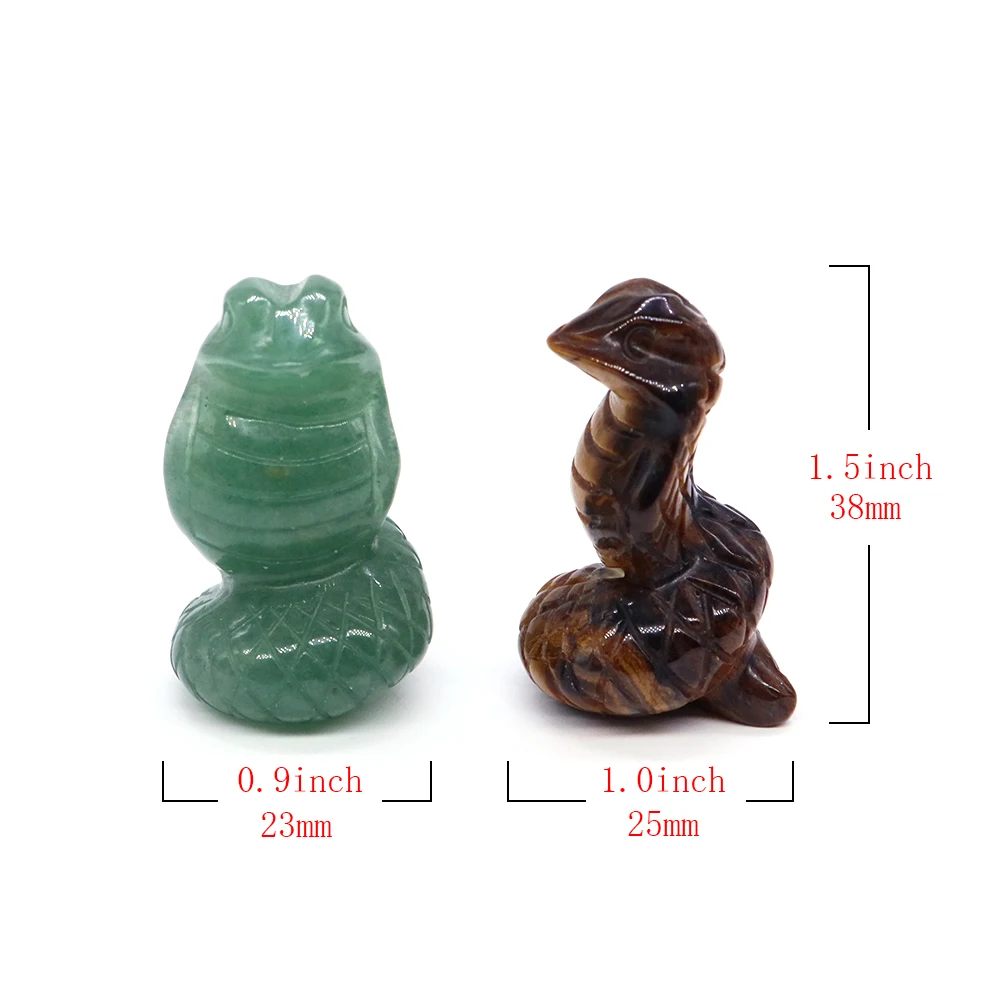 Natural Stone Snake Figurine Hand Carved Healing Crystal Amethyst Statue Crafts Zodiac Animal Collection Desk Decor New Year Gif - Detail 1