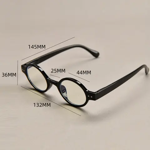 Små runda bågar, moderna retro läsglasögon, blåljusblockerande, översynthet, unisex, datorglasögon +0 10 best sales runda glasögon - №3