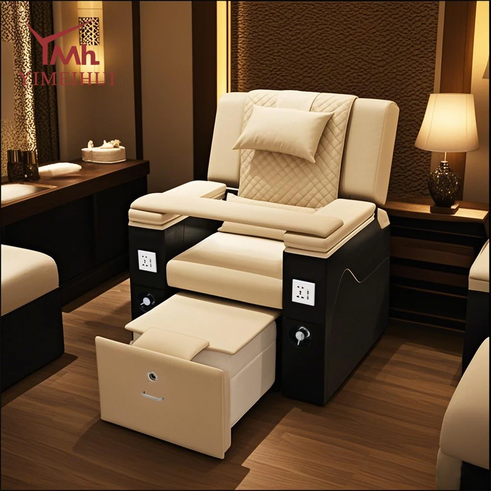 Electric Massage Pedicure Spa Chair Aesthetic Nail Salon Lay Down Manicure Foot Bath Chair