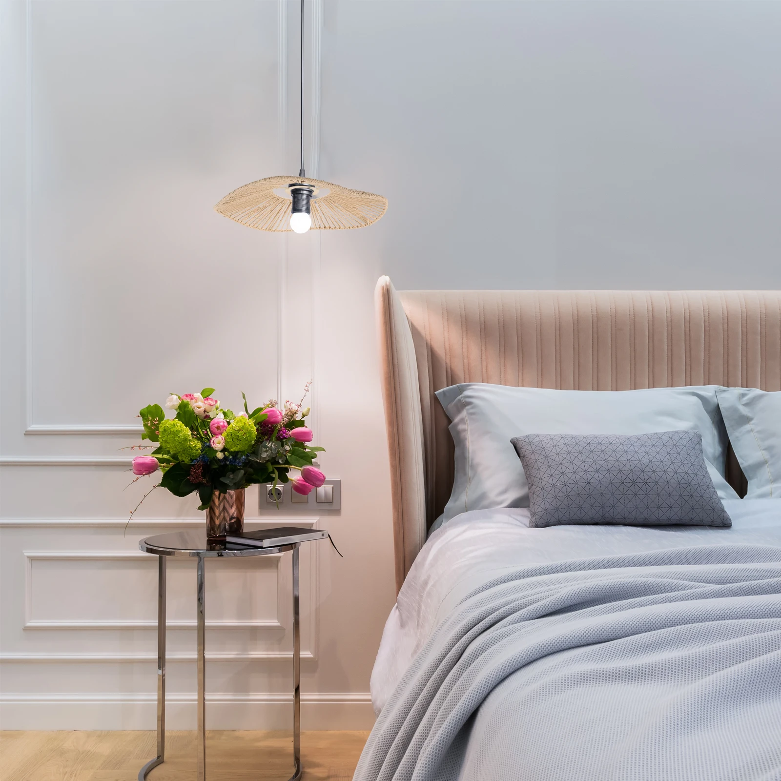 

Retro Style Paper Rope Lampshades Vintage Indoor Light Covers Small Barrel Shade 23cm Earthy Tone Handwoven Lighting Supply