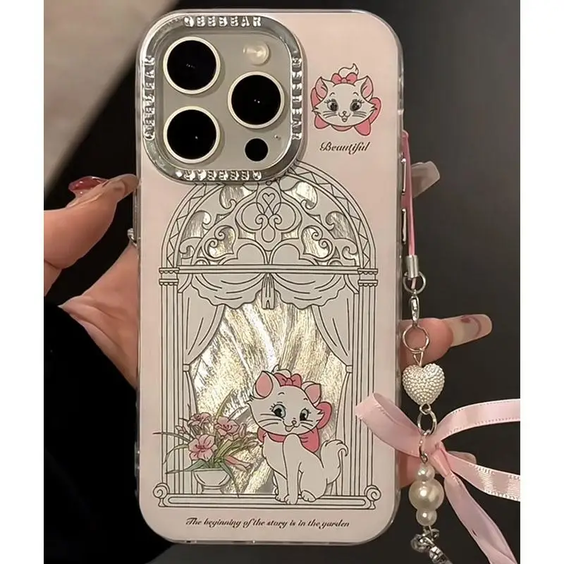 New Kawaii Disney Marie Cat The Aristocats Phone Cases Cute Dustproof Soft Case Iphone15/14/pro/max/12/11 Anti-Fall Girl Gift