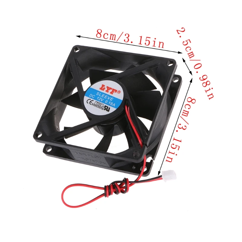 80mm Gleitlager Silent Lüfter DC 12V 2Pin 8025 DC Bürstenlosen Ruhig für 3D Drucker PC Computer fall Fan Drop Verschiffen