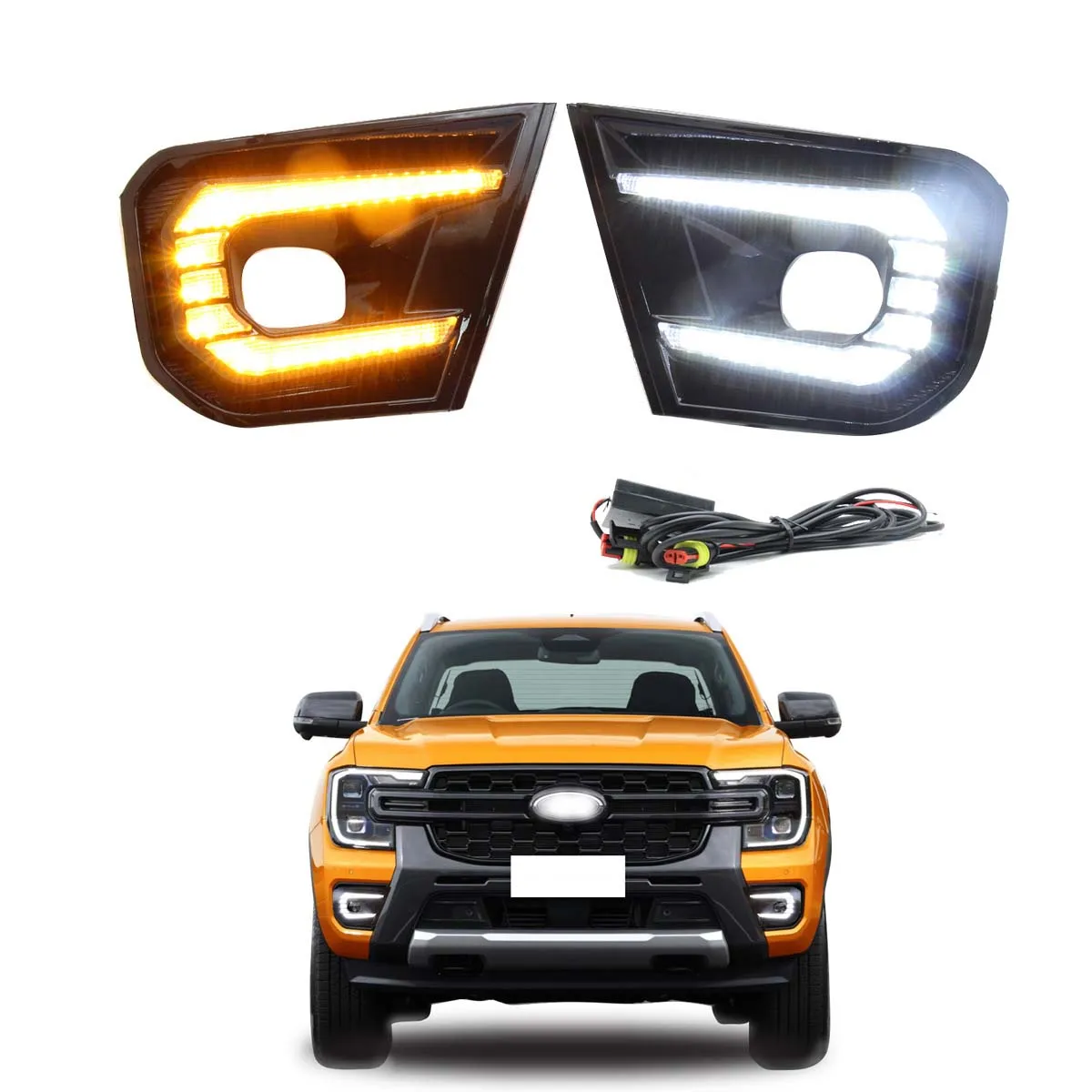 

1 Pair led Front Bumper Fog lights Foglight Turn signal for Ford RANGER 2022 2023 high configuration