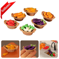 1/12 Dollhouse Simulation Vegetable Basket Set Dollhouse Vegetables Decoration Dolls House Miniature Kitchen Play Toys