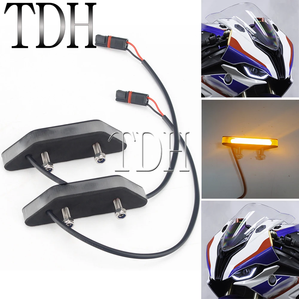 

For BMW S1000RR 2020-Present LED Turn Signals Mirror Block Off Left&Right Turning Indicator Light Blinker Flasher Amber Color