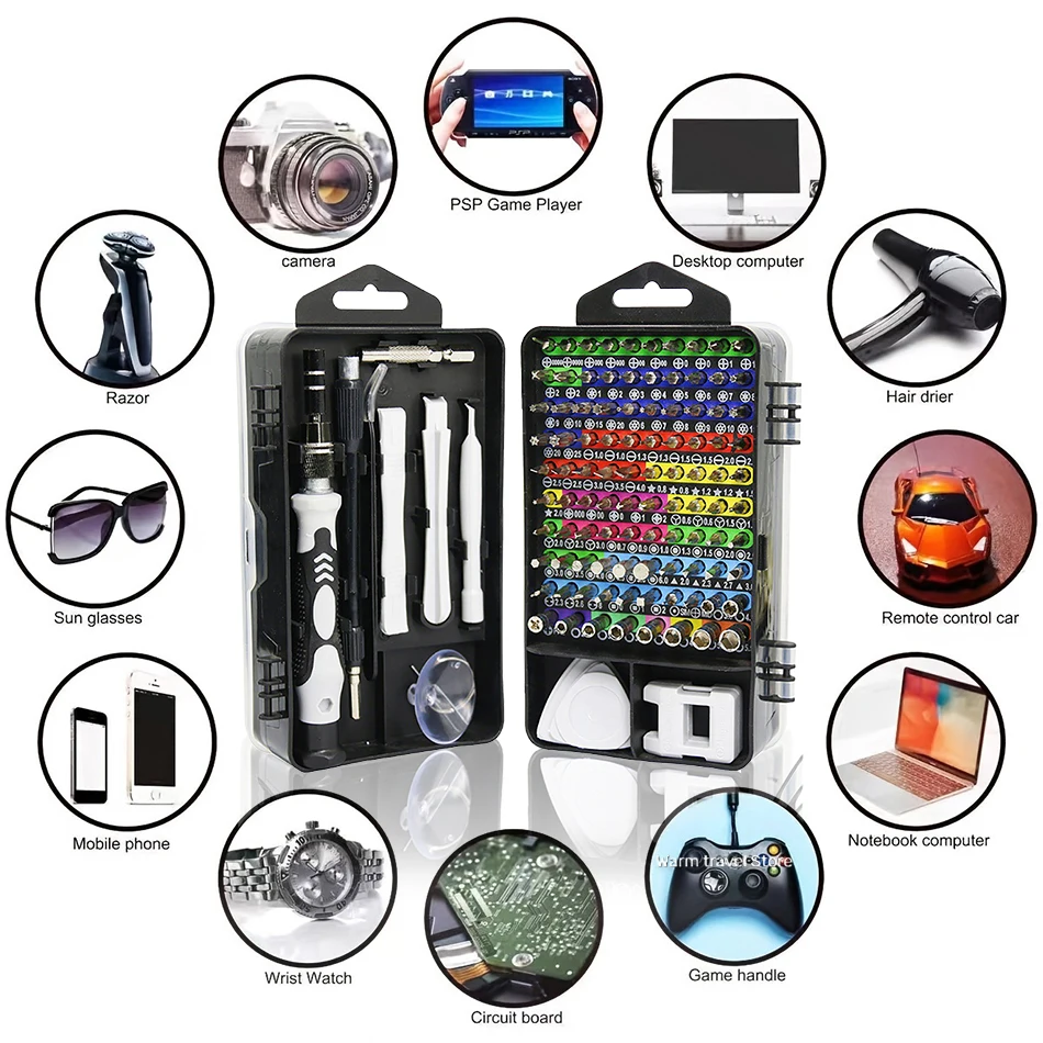 115/117 in 1 Multifunctional Magnetic Screwdriver Set Computer PC Mobile Phone Equipment Repair Screw Driver Precision Tool