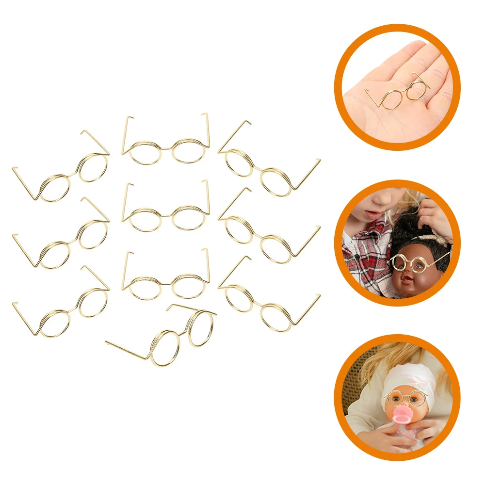 

20 Pcs Mini Glasses Frame for Play Eyeglasses Dress up Baby Accessories Eyewear Props Metal Sunglasses