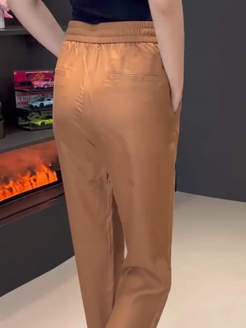 

Новые мужские летние/весенние льняные повседневные брюки в итальянском стиле с высокой талией, прямым кроем и эффектом потертости, модные