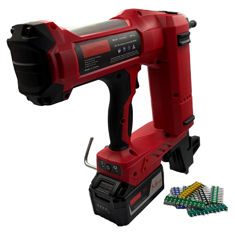 

China Manufacturer's Industrial & DIY Grade Cordless Concrete Nail Pneumatic Power Source New Model Concrete Nailer