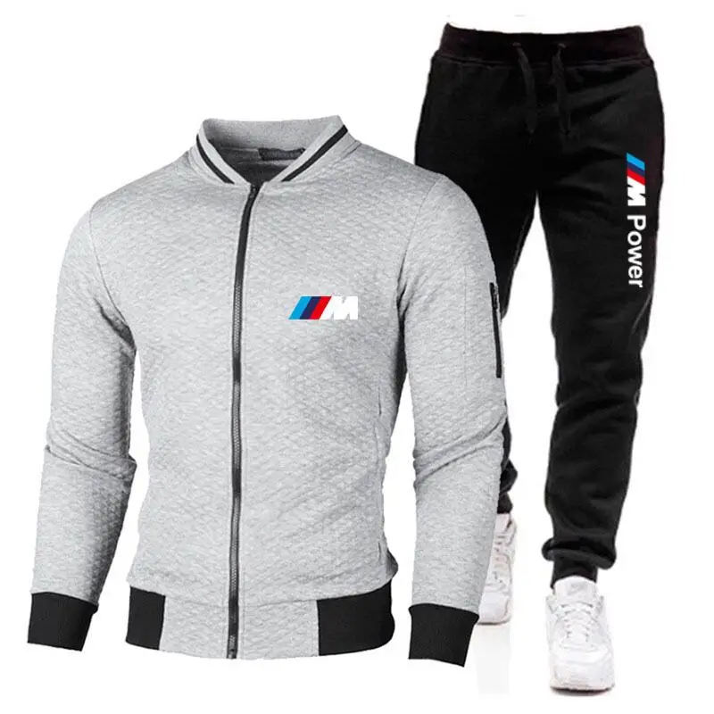 

2025 Spring and Autumn Men's Casual Personalized Set Hooded Zipper Sportswear Two Piece Set Slim Fashion Set