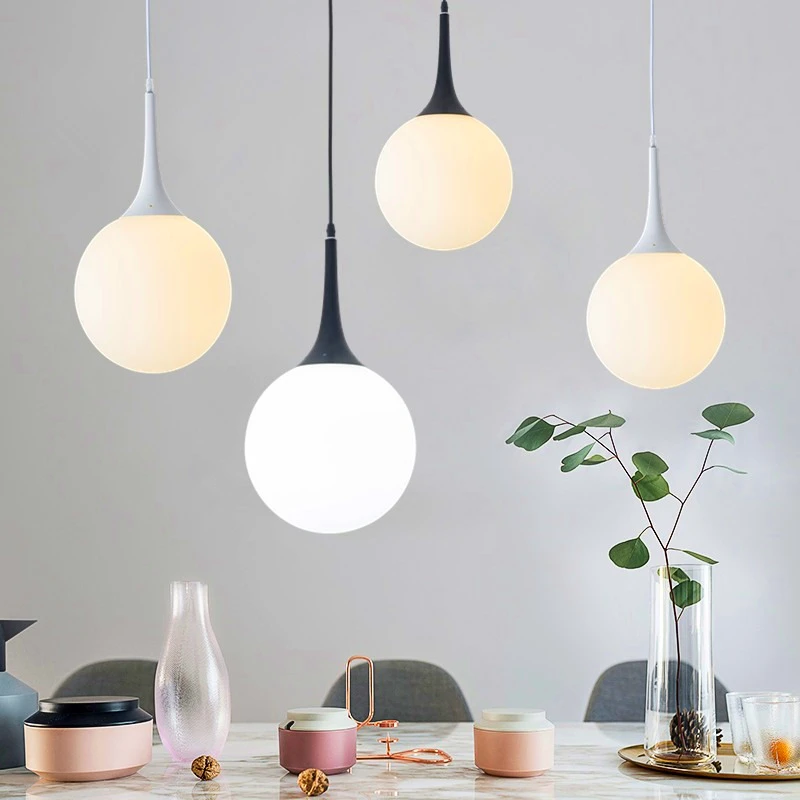 Nordic Minimalist Metal Chandelier Modern Luxury Glass Pendant Light Living Room Restaurant Bedside indoor Lighting Chandelier