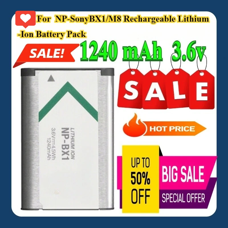

2 шт. для перезаряжаемой литий-ионной батареи NP-SonyBX1/M8