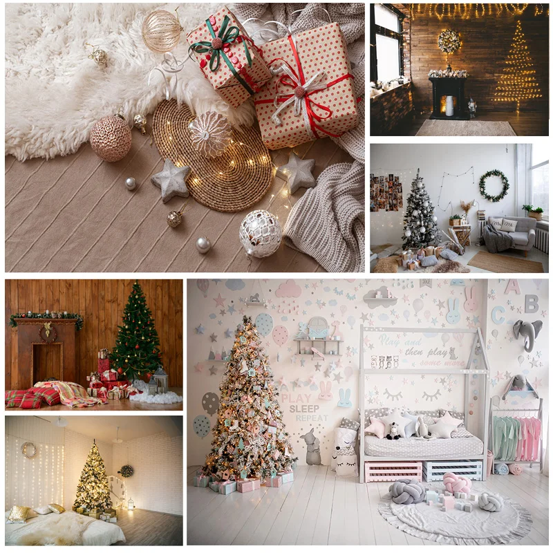 

SHUOZHIKE Christmas Indoor Theme Photography Background Christmas tree Portrait Backdrops For Photo Studio Props 21526 JPT-02