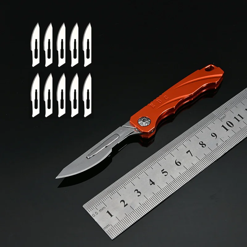 Titanium Alloy Quick Opening Folding Knife Practical Knife Mini Folding Key Chain Scalpel EDC Express Opening Knife