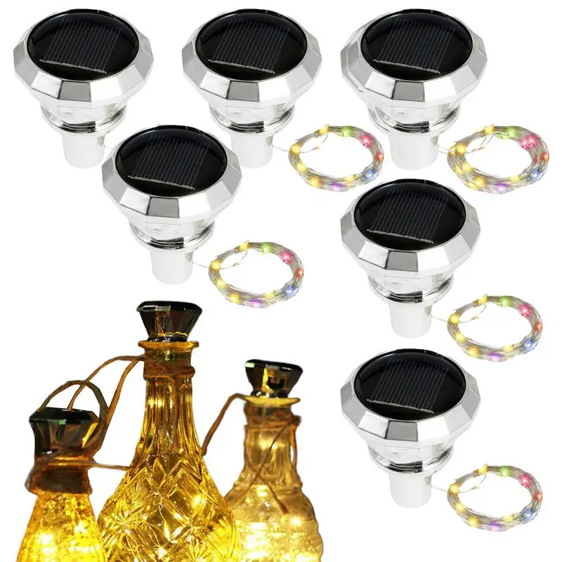 

Solar Wine Bottle Lights 6X Fairy Cork String Lights Solar Powered Waterproof Lamp Outdoor Decor For Patio Holiday Wedding