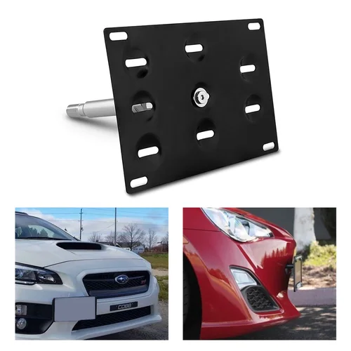 Imagen 2 del producto Gancho de remolque para parachoques delantero, soporte de montaje de placa de matrícula para Toyota GT86 de 13 pulgadas, Subaru BRZ, Scion FR-S, 15-on WRX STI