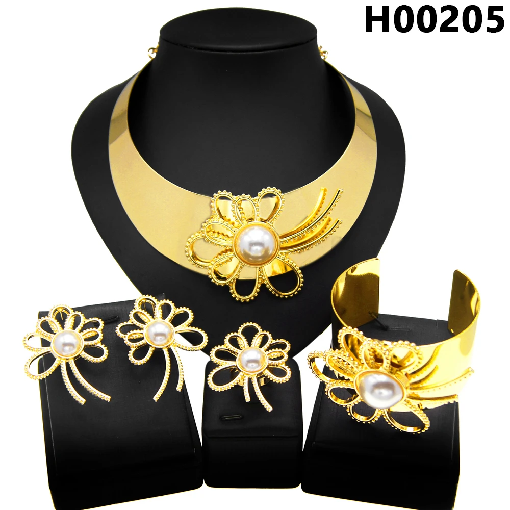 

Yulaili Brazilian style Seiko Jewelry European and American popular necklace Pearl flowers classic gorgeous jewelry set women's