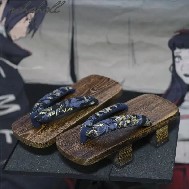 شبشب صيفي رجل الوجه يتخبط اليابانية خشبية جيتا تأثيري الساموراي الصنادل أحذية رجل بالتخبط سميكة القاع صنادل أرضية