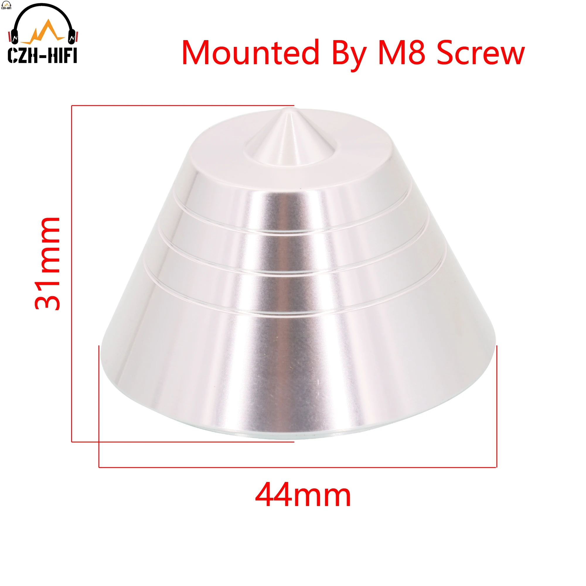 1pc Machined Solid Aluminum Isolation Stand Base Spike Cone Feet Floor for Speaker Amplifier DAC Radio Subwoofer Guitar Cabinet