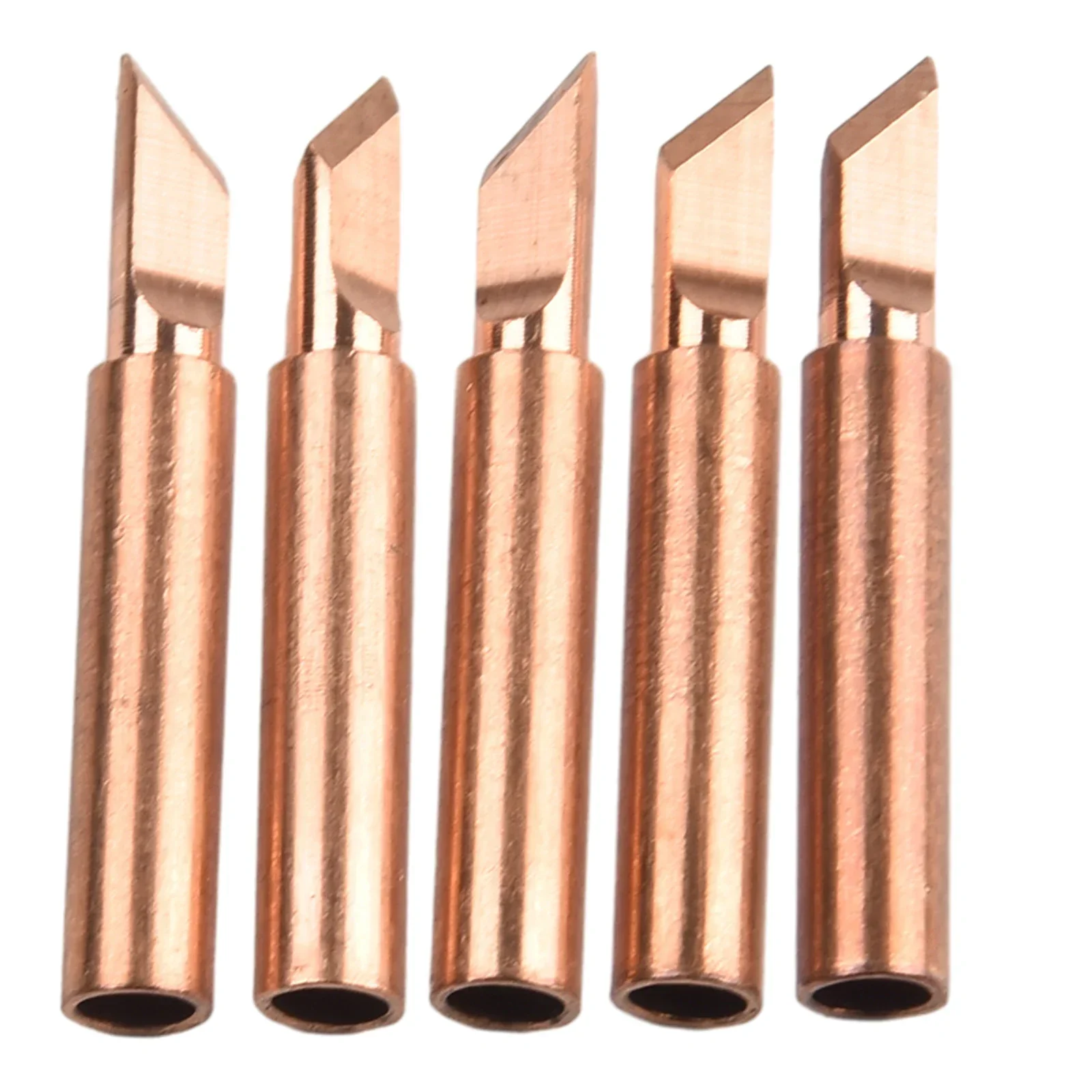 5pcs Pure Copper Soldering Iron Tip 900M-T Lead-Free Welding Solder Tips Soldering Iron Head Set B I IS K SK 1C 4C 0.8D 3.2D