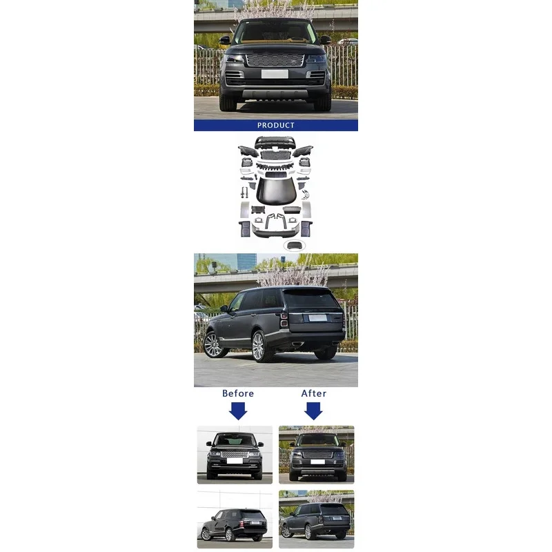 Body Kit for Range Rover vogue 2014-2017 Upgr to 2021 OE Style Bodykit with Headlights Taillights Bumper Hood