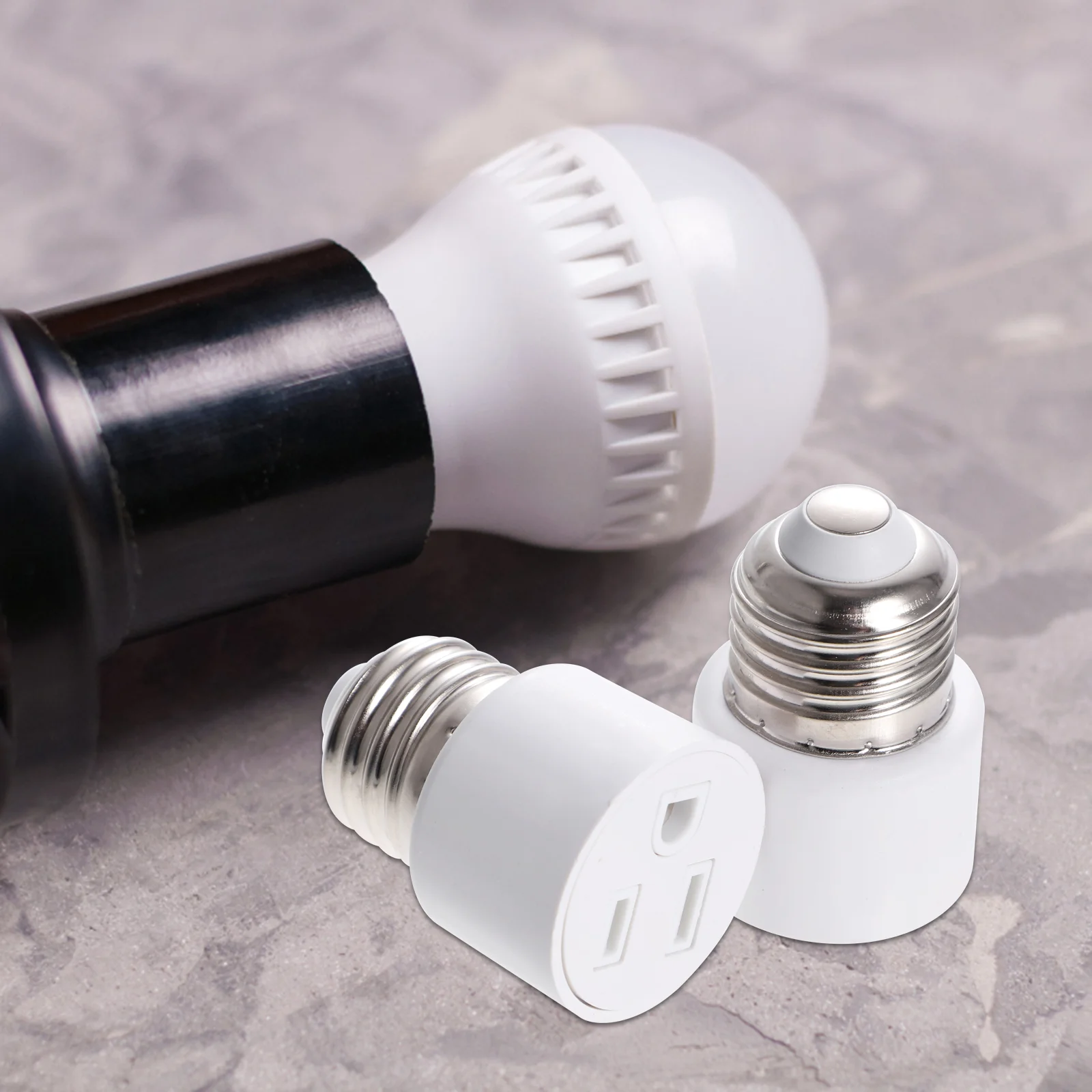 2 pçs lâmpada para tomada divisor e27 conversor adaptador de luz lâmpadas led polarizado seguro 3 pinos soquete fácil instalar porta da garagem