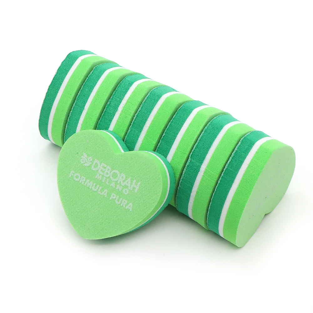 10/20/50 Lots Heart Shape Mini Nail Buffer Block 100/180 Grit Double-Sided Sponge Nail File Professional Nail Polishing Tools