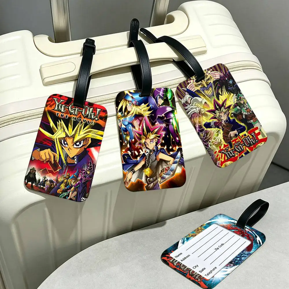 Japanese Manga Yu-Gi-Oh PVC Baggage Identification Tag Anti lost Information Card Holder Travel Suitcase Name Tag