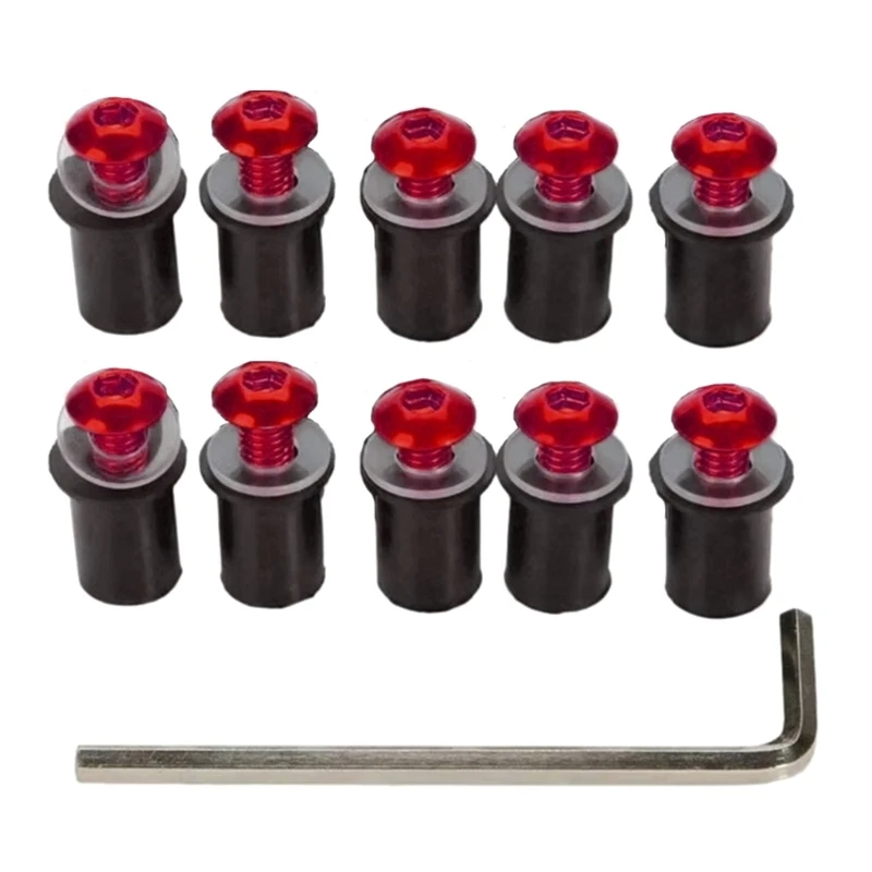 

10pcs Motorbike Accessories Easy Installation Windshield Mount Aluminum Fastener M5x16mm Windscreen Screw Bolts