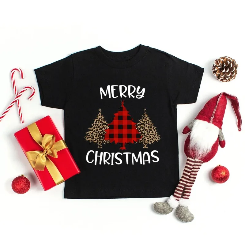 Christmas Family Shirts Christmas Tree Print Men Women Kids Family Matching Clothes Xmas Family Holiday T-Shirt Outfits