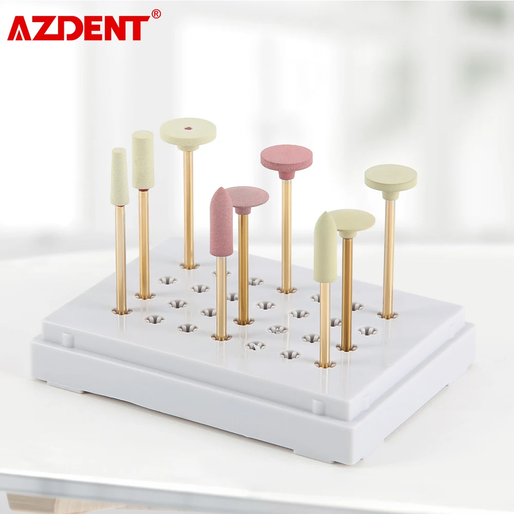 Dental Zirconia Grinding and Polishing Kit AZDENT Rubber Diamond Polisher HP2.35mm Ceramic Diamond Burs For Zirconia Restoration