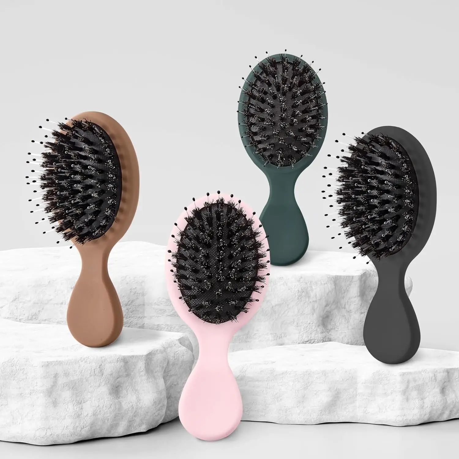 

Hair Want Mini Boar Bristles Hair Bursh, Travel Size Hair Brush for Women Men Kids Mini Hair Brush for Smooth Add Shine