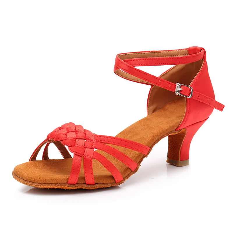 Chaussures de danse latine à talons de 5,5 cm et 7,5 cm pour femmes, chaussures de danse professionnelles pour filles, tango, salsa, salle de Rh, dames