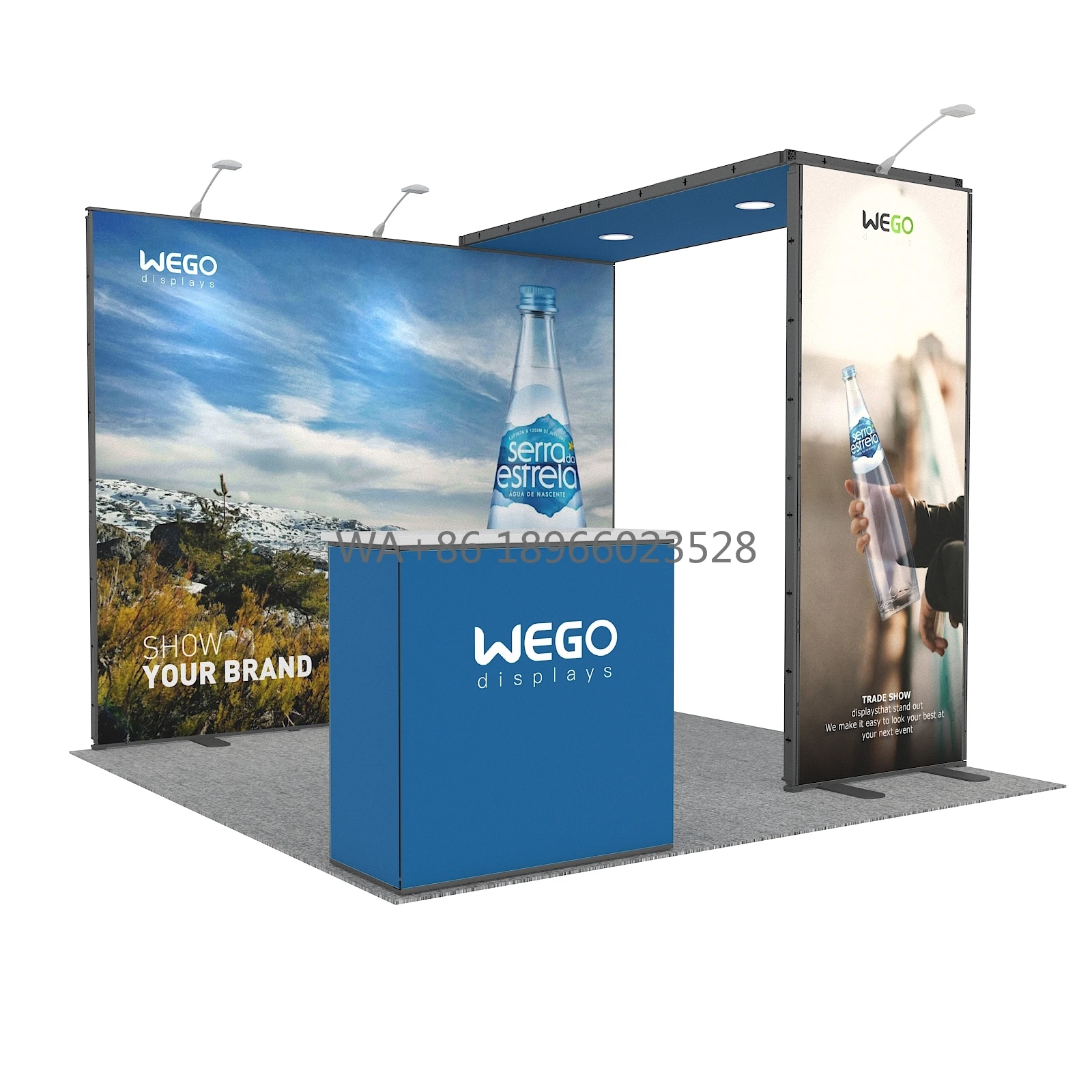 Support de cabine d'exposition commerciale en aluminium 3x3, installation facile, cabine d'exposition Portable 10x10 bon marché