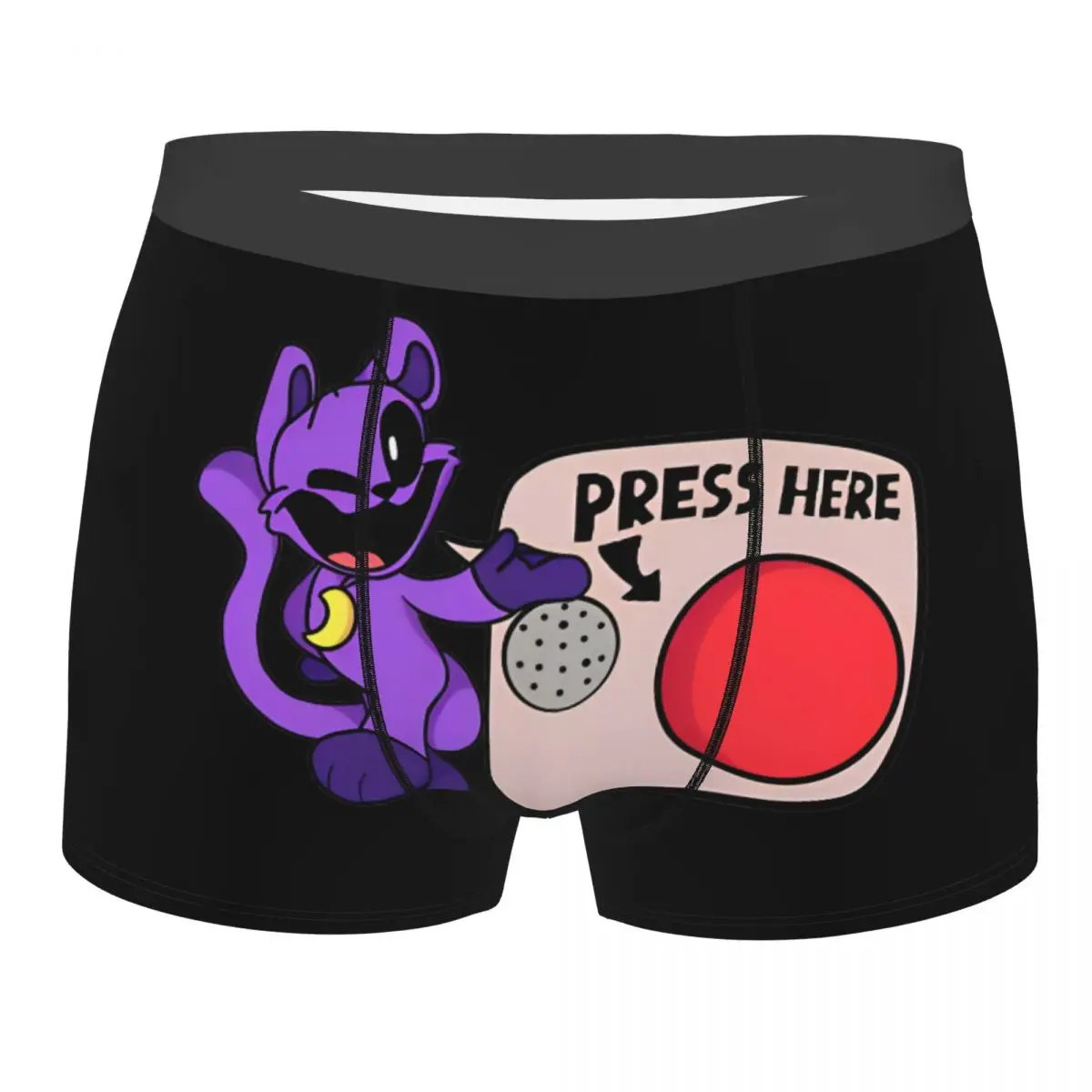 Men's CatNap Smiling Critters Boxer Briefs Shorts Panties Soft Underwear Press Here Button Male Sexy S-XXL Underpants