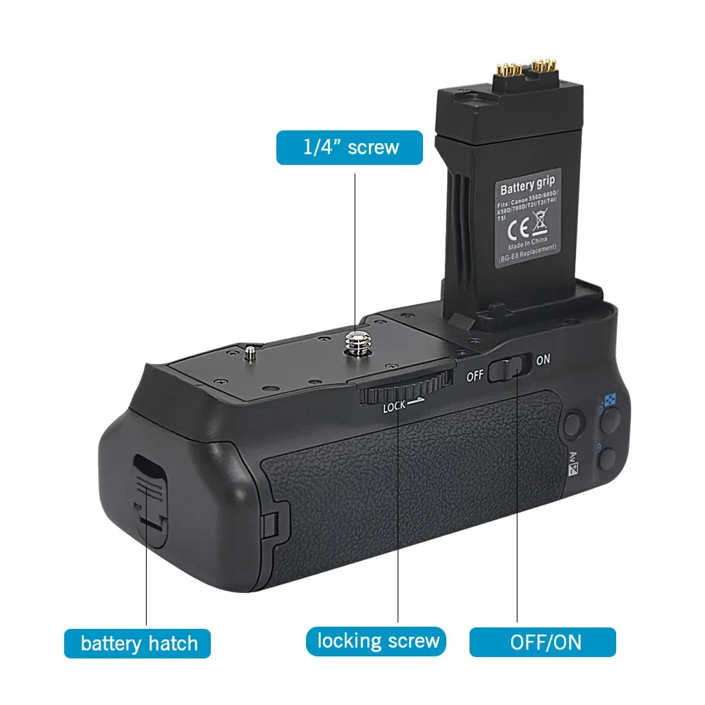 Mcoplus BG-550D Vertical Battery Grip Pack For Canon EOS 550D 600D 650D 700D T5i T4i T3i T2i as BG-E8