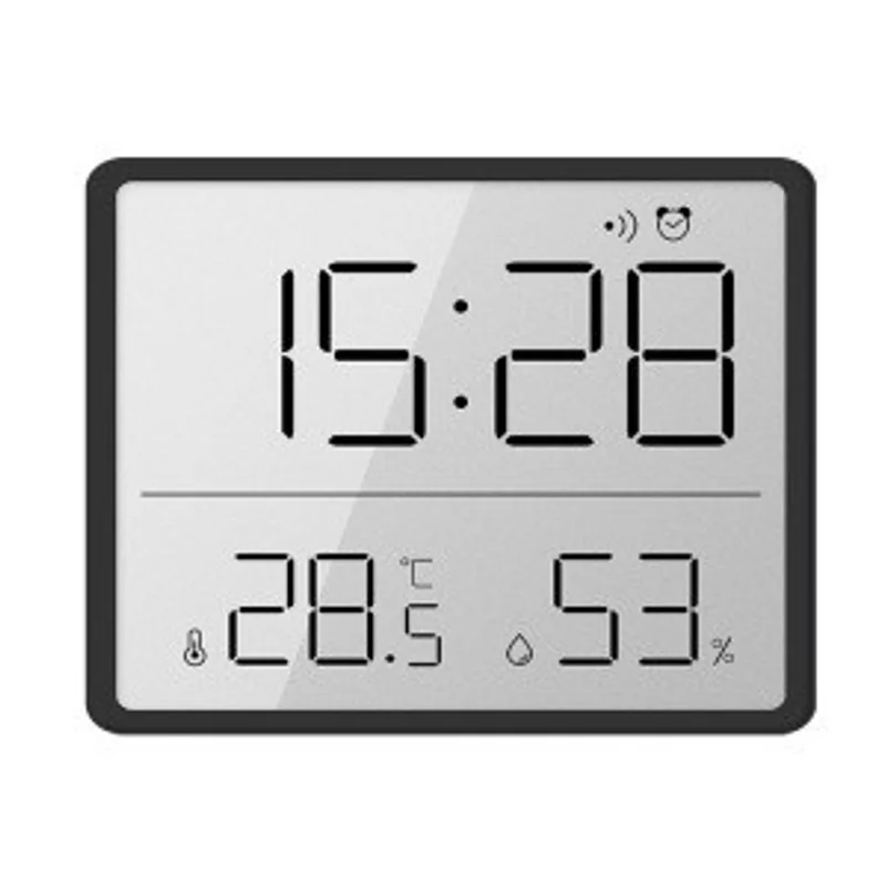 Ultra Thin Alarm Clock LCD Large Screen Digital Temperature Hygrometer Simple Alarm Clock Magnetic Design Desk Decoration Clocks