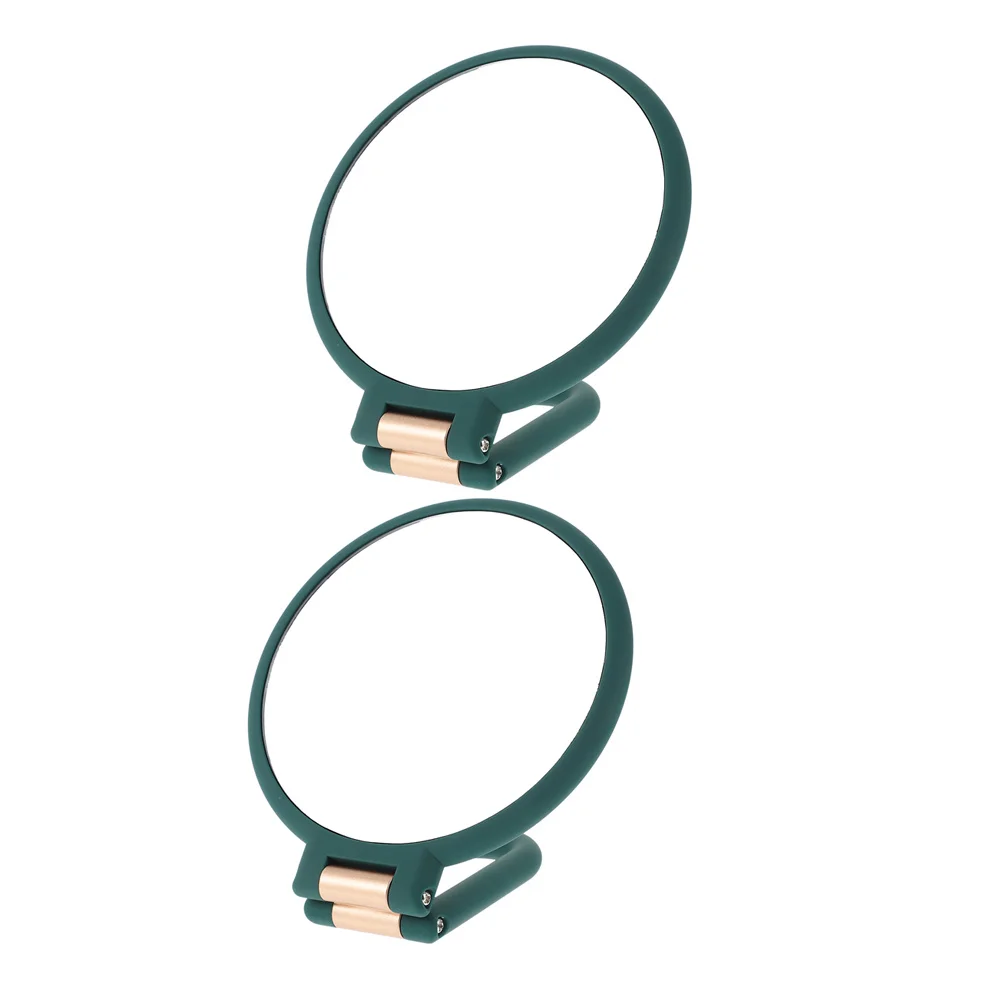 

2Pcs Folding Travel Makeup Mirror Portable Double Sided Handheld Green 15x Magnifying Mirror Vanity Personal Makeup Mirrors