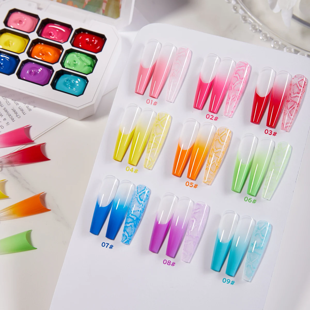 VENDEENI TPO HEMA Gratis Super Effect 9 kleuren Pat Pat Gel Nagellak Collectie Meervoudig Gebruik Gel Polish Groothandel Nail Art Supply